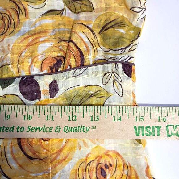 Cabi Yellow Rose Print A Line Sleeveless Dress Sz 4 Cotton Milkmaid Cottagecore - Picture 9 of 10